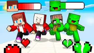 JJ vs Mikey with Girls in LOVE RUSH Game (Minecraft Maizen)