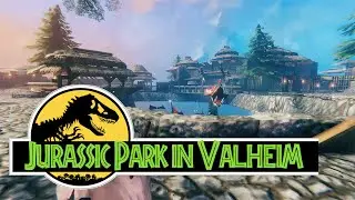 Valheim Jurassic Park | Live Serpent, Golem & Giant Troll | Time Lapse Solo Build & Tour Video