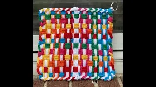 Potholder Circus Theme Basketweave Pro Weaving Loom Clown Large Loom Bright Colors Split Loop