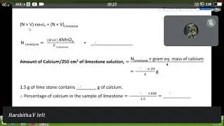 determination of the amount of calcium in limestone observation and calculation///chemistry