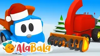 Super camionul Leo construieste o Mașina de curatat zapada   Desene animate educative AlBala