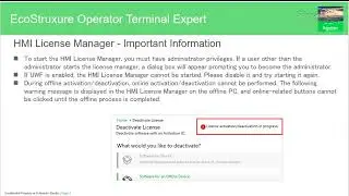 EcoStruxure Operator Terminal Expert: How to Activate a License with HMI License Manager (Online)