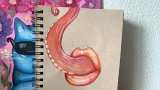 Tentacle mouth art #art #drawingideas #drawing #painting #shorts #viral #artist #draw