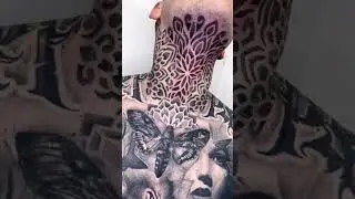 🖤 Geometric Neck Piece Tattoo By El.dot #tattuba #tattoo #tattooartist #inked #dotwork #geometry