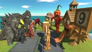 Team King Kong VS Team La Esok Sekolah Animal Revolt Battle Simulator