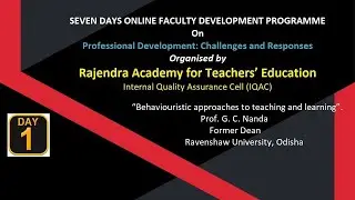 FACULTY DEVELOPMENT PROGRAMME  On  PROFESSIONAL DEVELOPMENT: CHALLENGES AND RESPONSES