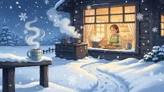 Life in a Snowy Countryside ☕❄️ | Simple Cooking, Wooden House & Calm Animation
