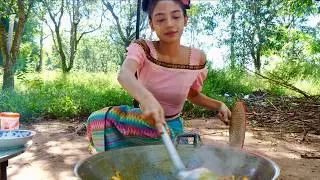 Спокойная деревенская жизнь Салат из пальмовых плодов и грейпфрута (без звука / ASMR)