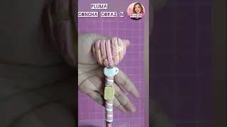 Pluma decorada Concha Coraz&oacute;n hecha a mano con Pasta Flexible o Porcelana Fr&iacute;a #pastaflexible #diy