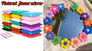 Easy DIY cute flower mirror ( pinterest inspierd) #pinterest #clay #easy