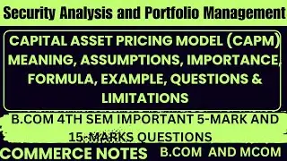 Capital Asset Pricing Model (CAPM)| Meaning, Assumptions, Importance, Formula, Example, Limitations
