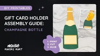 Printable Champagne Bottle Gift Card Holder | DIY Champagne Gift Card Holder Template