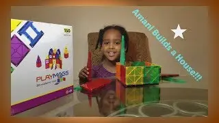 Amani Builds a House out of PLAYMAGS Magnetic tiles