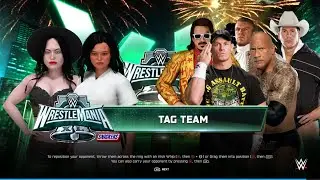 Jhon Cena the Rock vs. Rose Karate girl Tag Team Match WWE 2k25 WRESTLEMANIA