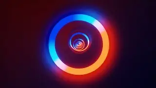 VJ LOOP NEON Rings Colorful Blue Orange Blue Abstract Background Video Simple Pattern 4k Screensaver