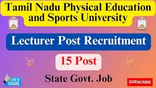 TNPESU JOBS NOTIFICATION 2023 || APPLY OFFLINE FOR 17 GUEST LECTURER VACANCIES || VACANCYGATE ||