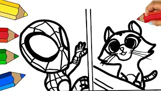 Drawing of the Marvel's Spidey Super Cat and His Amazing Friends ⭐ How to Draw Spidey Super Cat 😸😻