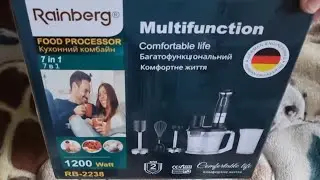 Многофункциональный погружной мульти блендер 4в1 Rainberg RB-2238 измельчитель 1200 Вт Черный