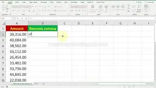 Remove comma and decimals using formula in excel
