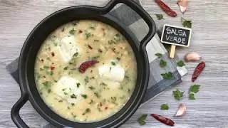 ALUBIAS en SALSA VERDE con BACALAO. ¡Receta saludable exprés!