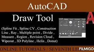Draw tool in autocad,spline fit,spline CV,construction line,ray,divide,measure,region,cloud,helix