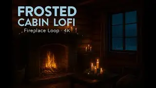 Frosted Window Cabin Lo-Fi (4K) | Fireplace Winter Ambience for Deep Focus & Sleep