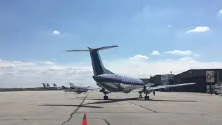 Quick clip; Embraer EBM-120ER taxi and takeoff at KCAK