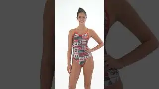 Sporti Granny Sweater Patchwork Pines Thin Strap One Piece Swimsuit (22-44) | SwimOutlet.com