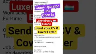 Crane Operator Jobs in Luxembourg with Visa Sponsorship 2025 | Apply Without Agent