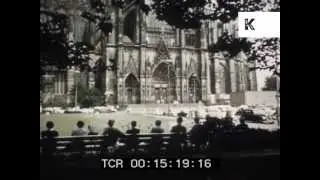 1950s coach trip through Rhine Valley and Cologne, Germany