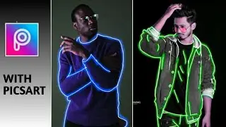 PicsArt Neon Glowing Line Photo Editing || Neon Light Effect On Picsart || GRAPHI PIA