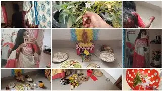 Celebrating Saraswati Puja at Home ❤ |  Puja Preparation, Decoration, Outfit & Prasad Moments!&rdquo;