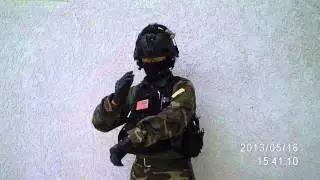 Airsoft: Milsim/Field Woodland Loadout - Mich 2000, Rhino Arm, MS2000 Strobe