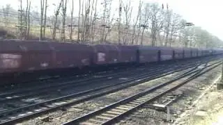 Mixed freight train DB Schenker with Bauhreihe 140 at Duisburg,Germany,April 2,2009