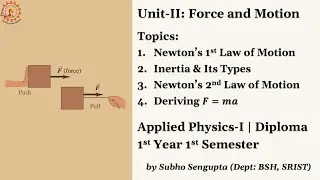 Force & Motion (Part 02) (Applied Physics-I) | Unit 2 | Diploma | 1st Yr 1st Sem