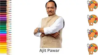 🧑‍⚖️ How to draw Ajit Pawar | Step by step tutorial to draw and color Ajit Pawar | Pencil to Palette