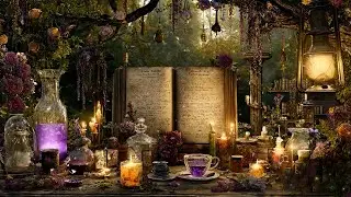 Creepy Forest Cottagecore Ambience 🧹🍎🍄🦉 | Witch's Home | Rustic/Witchy Living Ambience & ASMR
