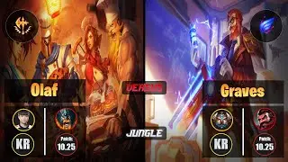 Cuzz OLAF (Jungle) [Conqueror] VS GRAVES - Challenger KR Patch 10.25