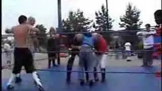 KWO Wrestling. John Campbell nearly breaks his neck!