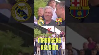 La liga Managers Reunion #realmadrid #carloancelotti #hansi #barcelona
