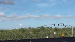 Space falcon heavy launch from Kennedy space center ( Atlantis north lawn )