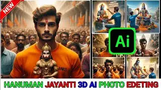 Hanuman Jayanti 3D AI Image Editing ||Bajrang Bali Boy Name 3D Photo Editing #bing #jayshreeram