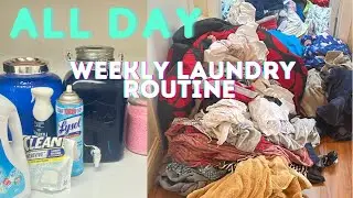 NEW LAUNDRY ROUTINE| ALL DAY WEEKLY LAUNDRY WITH ME|RESTOCK #laundry #restock #cleanwithme
