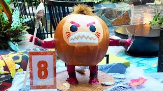 Disney's Polynesian Village Cast Member Halloween Pumpkin Display 2023 w/Kakamora, Stitch, Sam's +