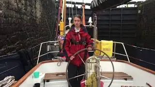 Taking Faramir through Neptune’s Staircase in the Caledonian Canal.