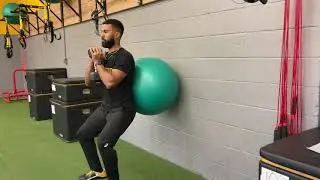Goblet Swiss Ball Squat
