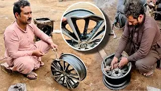 Car accident Alloy Wheels Repairing How to repair alloy rim