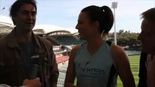 David, Mark and Jane take  the Stadium Stomp challenge