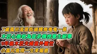 民間故事：7歲孤兒流浪街頭餓得奄奄一息，木匠心善收為徒弟傳授畢生絕學，9年後木匠夫婦意外離世，小孤兒竟用一生來報恩