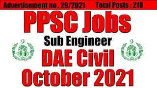 PPSC Jobs Sub Engineer  | PPSC Jobs October 2021 | PPSC Jobs Apply Online | PPSC Jobs 2021